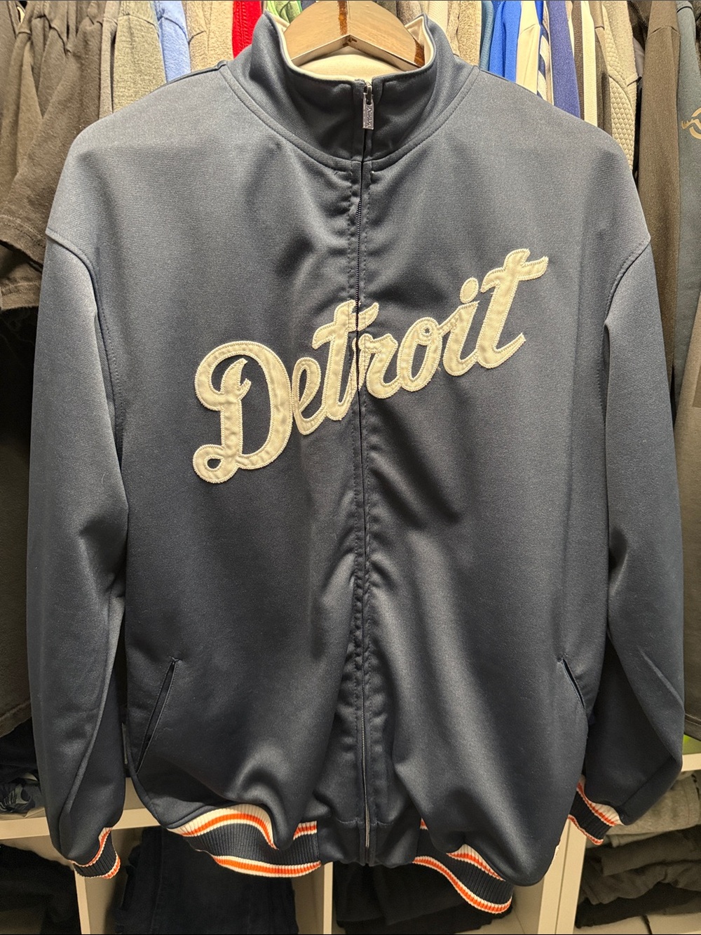 Stitches Detroit Tigers Full-zip Collared Jacket, Men’s Large